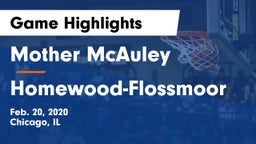 Mother McAuley  vs Homewood-Flossmoor  Game Highlights - Feb. 20, 2020