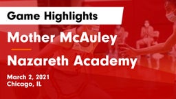 Mother McAuley  vs Nazareth Academy  Game Highlights - March 2, 2021