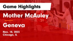Mother McAuley  vs Geneva  Game Highlights - Nov. 18, 2023