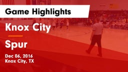 Knox City  vs Spur  Game Highlights - Dec 06, 2016