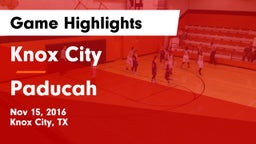 Knox City  vs Paducah  Game Highlights - Nov 15, 2016