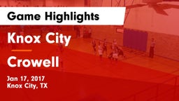 Knox City  vs Crowell Game Highlights - Jan 17, 2017