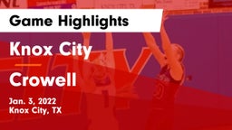 Knox City  vs Crowell  Game Highlights - Jan. 3, 2022