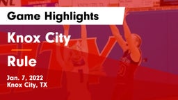 Knox City  vs Rule  Game Highlights - Jan. 7, 2022