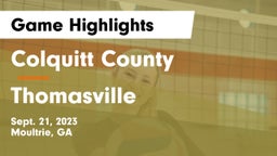 Colquitt County  vs Thomasville  Game Highlights - Sept. 21, 2023
