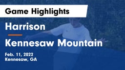 Harrison  vs Kennesaw Mountain  Game Highlights - Feb. 11, 2022