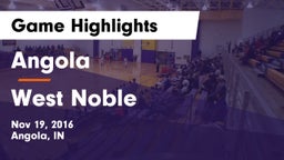 Angola  vs West Noble  Game Highlights - Nov 19, 2016