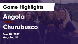 Angola  vs Churubusco  Game Highlights - Jan 20, 2017