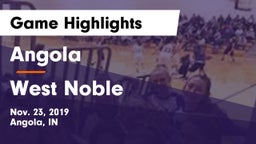 Angola  vs West Noble  Game Highlights - Nov. 23, 2019