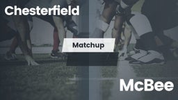 Matchup: Chesterfield High vs. McBee  2016