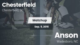 Matchup: Chesterfield High vs. Anson  2016