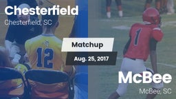 Matchup: Chesterfield High vs. McBee  2017