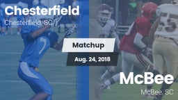 Matchup: Chesterfield High vs. McBee  2018