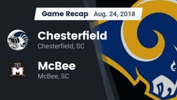 Recap: Chesterfield  vs. McBee  2018