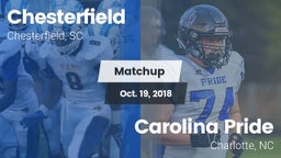 Matchup: Chesterfield High vs. Carolina Pride  2018