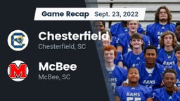 Recap: Chesterfield  vs. McBee  2022