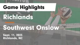 Richlands  vs Southwest Onslow Game Highlights - Sept. 11, 2023