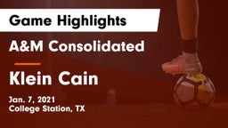 A&M Consolidated  vs Klein Cain  Game Highlights - Jan. 7, 2021
