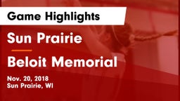 Sun Prairie vs Beloit Memorial  Game Highlights - Nov. 20, 2018
