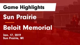 Sun Prairie vs Beloit Memorial  Game Highlights - Jan. 17, 2019