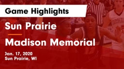 Sun Prairie vs Madison Memorial  Game Highlights - Jan. 17, 2020