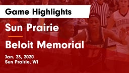 Sun Prairie vs Beloit Memorial  Game Highlights - Jan. 23, 2020