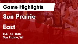 Sun Prairie vs East  Game Highlights - Feb. 14, 2020