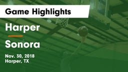 Harper  vs Sonora  Game Highlights - Nov. 30, 2018