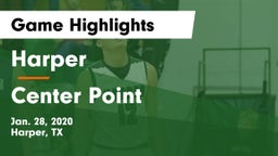 Harper  vs Center Point  Game Highlights - Jan. 28, 2020