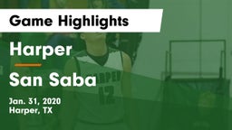 Harper  vs San Saba  Game Highlights - Jan. 31, 2020