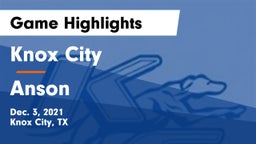 Knox City  vs Anson Game Highlights - Dec. 3, 2021