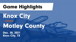 Knox City  vs Motley County  Game Highlights - Dec. 28, 2021