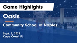 Oasis  vs Community School of Naples Game Highlights - Sept. 5, 2023
