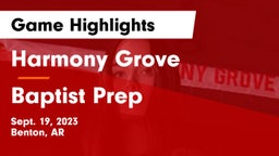 Harmony Grove  vs Baptist Prep  Game Highlights - Sept. 19, 2023