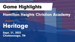 Hamilton Heights Christian Academy  vs Heritage  Game Highlights - Sept. 21, 2023