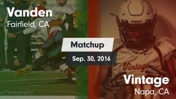 Matchup: Vanden  vs. Vintage  2016
