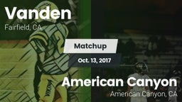 Matchup: Vanden  vs. American Canyon  2017