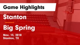Stanton  vs Big Spring  Game Highlights - Nov. 13, 2018