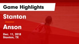Stanton  vs Anson  Game Highlights - Dec. 11, 2018