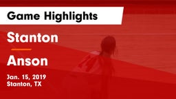 Stanton  vs Anson  Game Highlights - Jan. 15, 2019