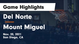 Del Norte  vs Mount Miguel  Game Highlights - Nov. 20, 2021