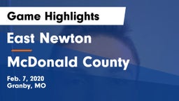 East Newton  vs McDonald County  Game Highlights - Feb. 7, 2020