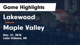 Lakewood  vs Maple Valley  Game Highlights - Dec. 21, 2018