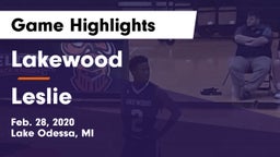 Lakewood  vs Leslie  Game Highlights - Feb. 28, 2020