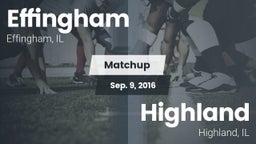 Matchup: Effingham High Schoo vs. Highland  2016
