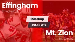 Matchup: Effingham High Schoo vs. Mt. Zion  2016
