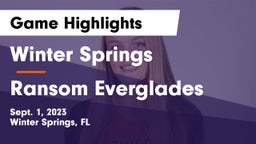 Winter Springs  vs Ransom Everglades  Game Highlights - Sept. 1, 2023