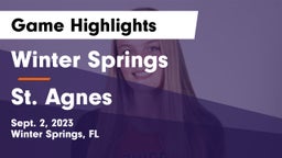 Winter Springs  vs St. Agnes  Game Highlights - Sept. 2, 2023