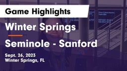 Winter Springs  vs Seminole  - Sanford Game Highlights - Sept. 26, 2023