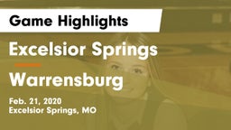 Excelsior Springs  vs Warrensburg  Game Highlights - Feb. 21, 2020